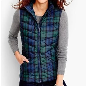 Talbots Blackwatch Plaid Puffer Vest
